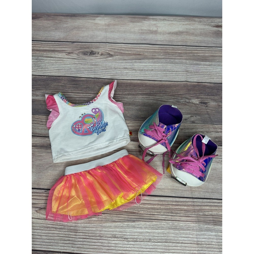 Build a‎ Bear  Tutu Skirt, Twinkle toes Shirt  w/ Shoes BABW